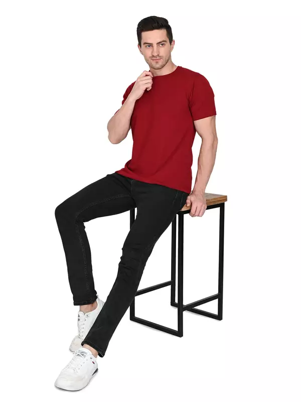 Cotton Terry Tee Maroon Cotton Terry Tee Maroon