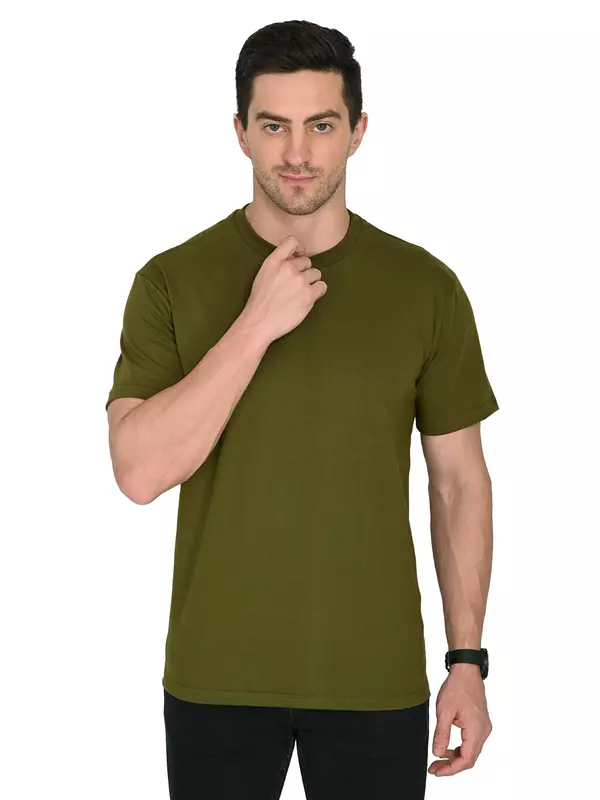 Cotton Terry Tee Olive Green Cotton Terry Tee Olive Green