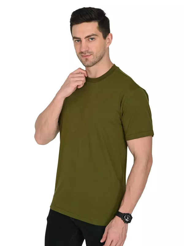 Cotton Terry Tee Olive Green Cotton Terry Tee Olive Green