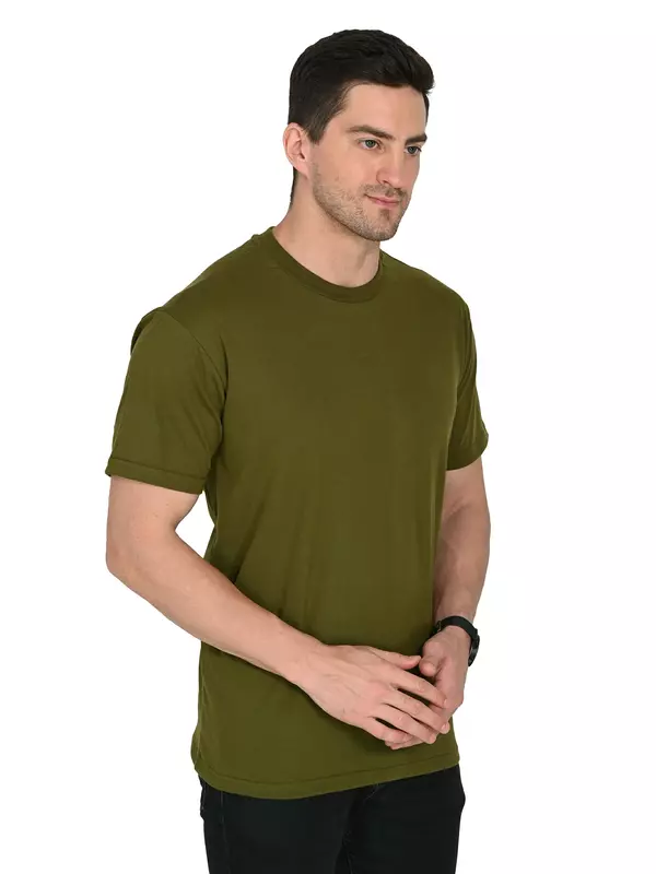 Cotton Terry Tee Olive Green Cotton Terry Tee Olive Green
