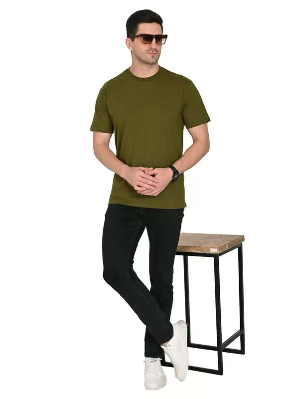 Cotton Terry Tee Olive Green Cotton Terry Tee Olive Green