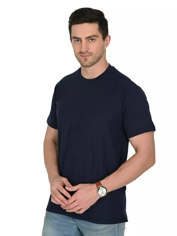Cotton Jersey Teal Navy Blue