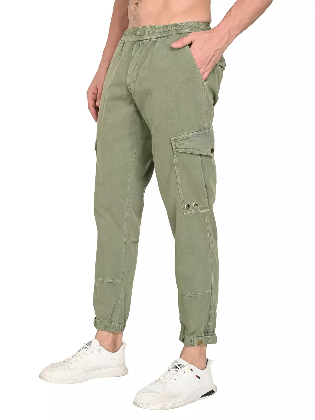 Olive Green Tactical Fit Cargo Pants for Men | Lightweight